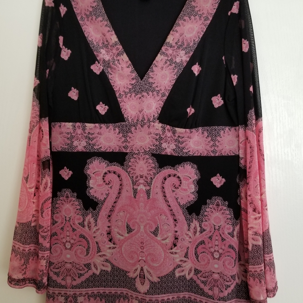 2 for $25 INC Black & Pink Blouse